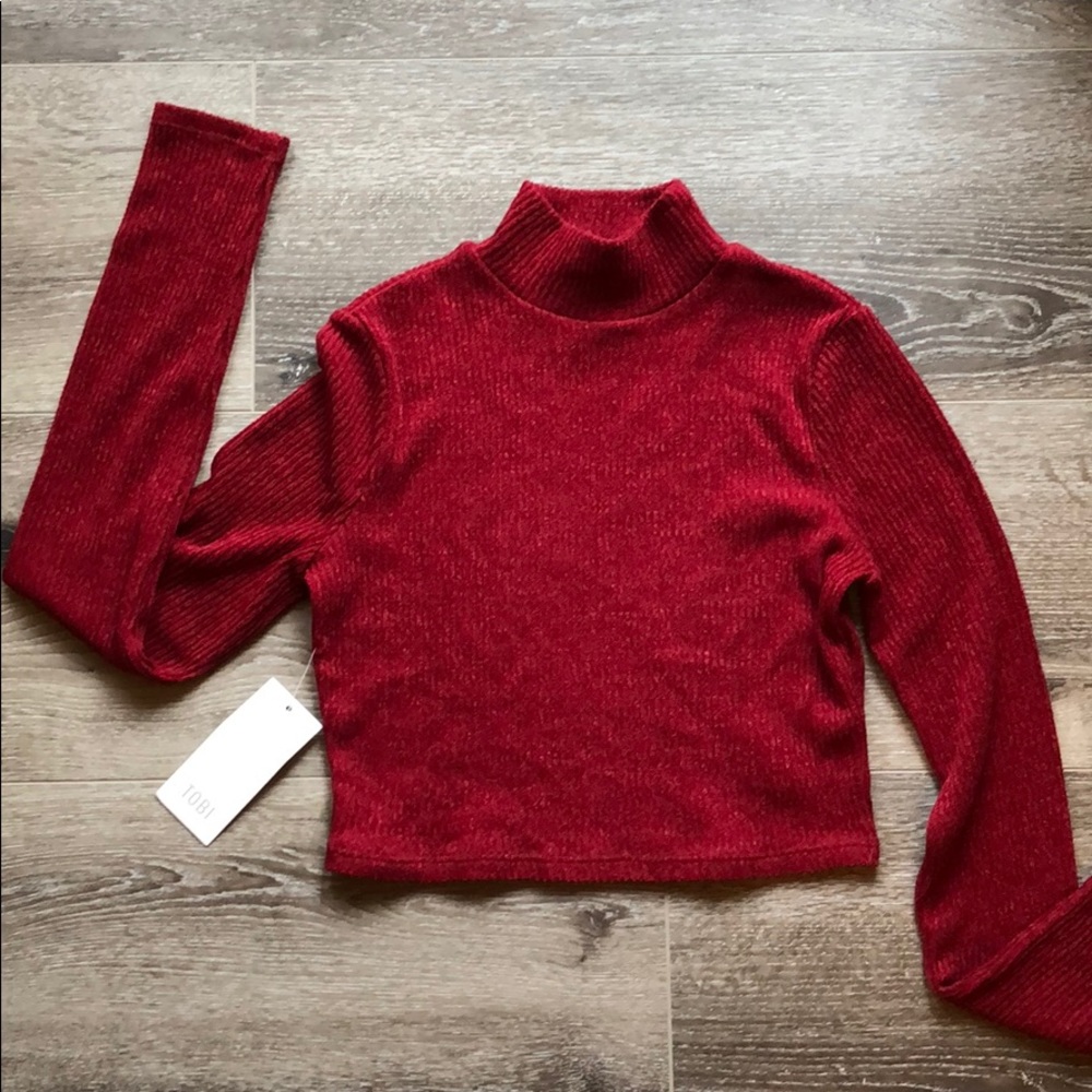 NWT Tobi Cropped Red Sweater